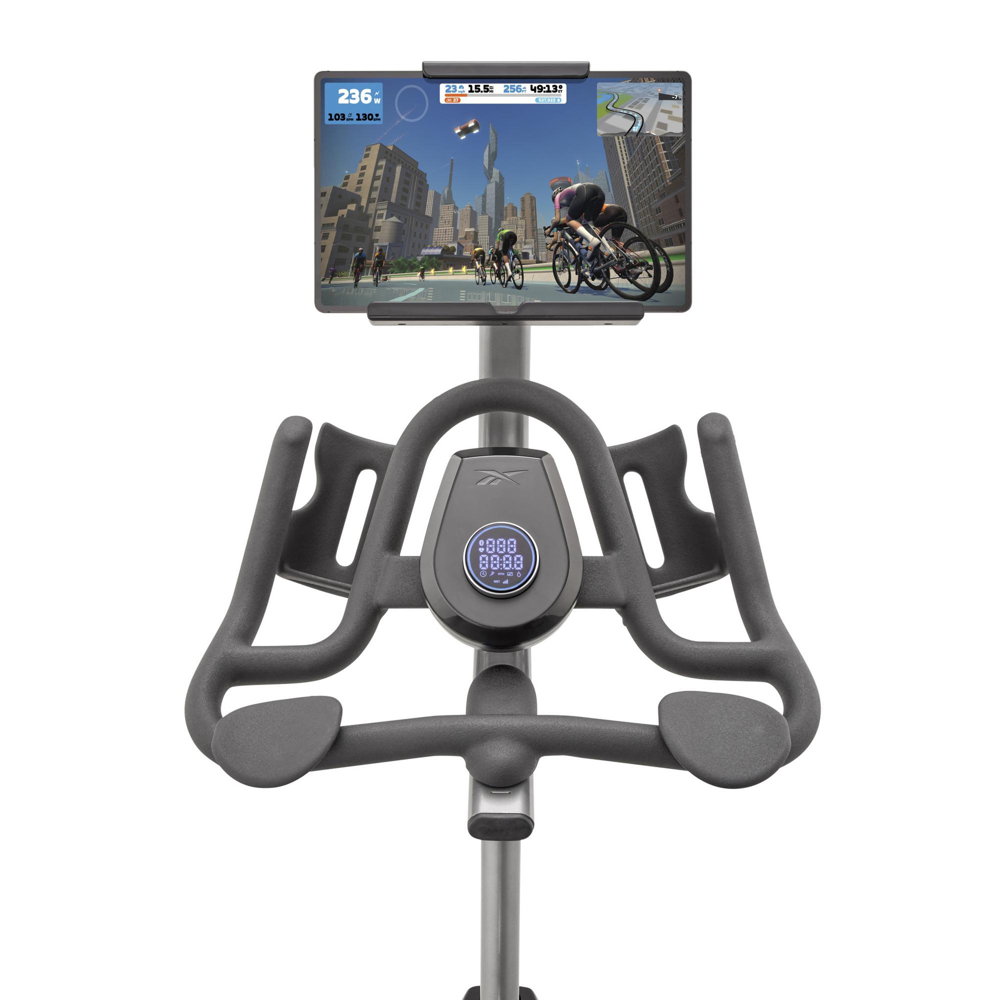 Voir la diapositive 3 : Reebok Spinnng bike de fitness ergomètre - reebok - modèle z-tech - maison/appartement - roue d'inertie 13 kg - ecran led rotatif