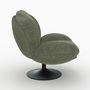 Voir la diapositive 5 : Rendez vous déco Fauteuil pivotant en tissu effet velours jaune moutarde - Ricci