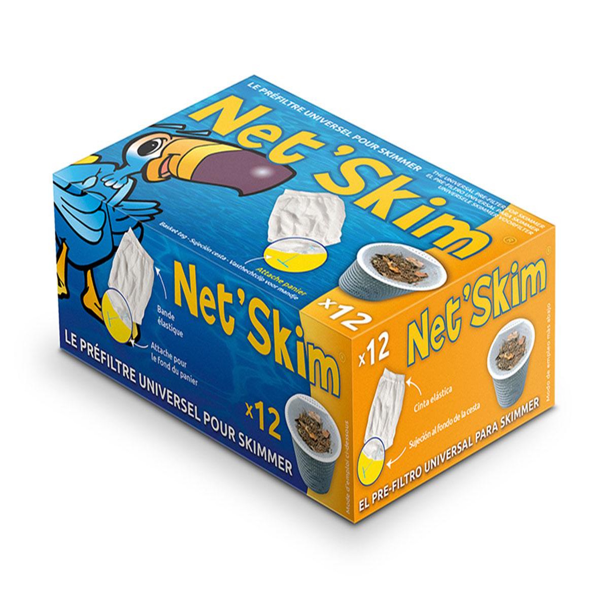 Toucan Lot de 12 préfiltres jetables net'skim pour panier de skimmer - toucan