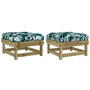 Voir la diapositive 2 : VIDAXL Repose-pieds de jardin et coussins lot de 2 bois pin impregne