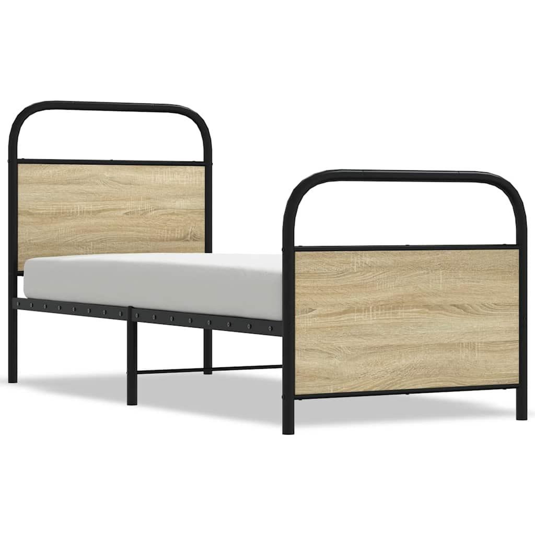 Voir la diapositive 2 : VIDAXL Cadre de lit sans matelas 75x190cm chene sonoma bois ingenierie