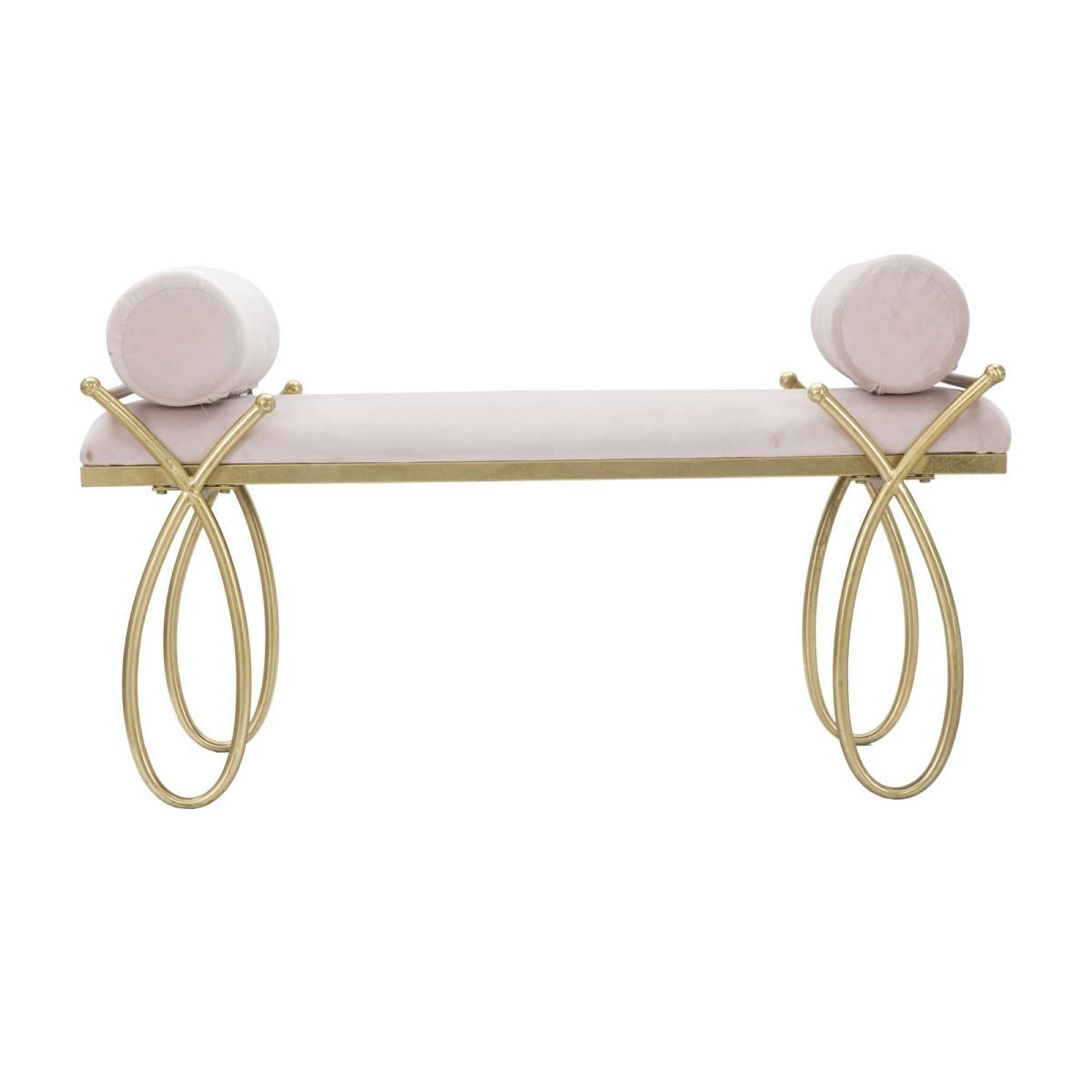 Voir la diapositive 3 : Paris Prix Banquette design en velours  ruban  112cm rose