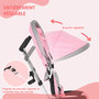 Voir la diapositive 6 : HOMCOM Tricycle enfant évolutif pare-soleil pliable canne télescopique amovible acier rose