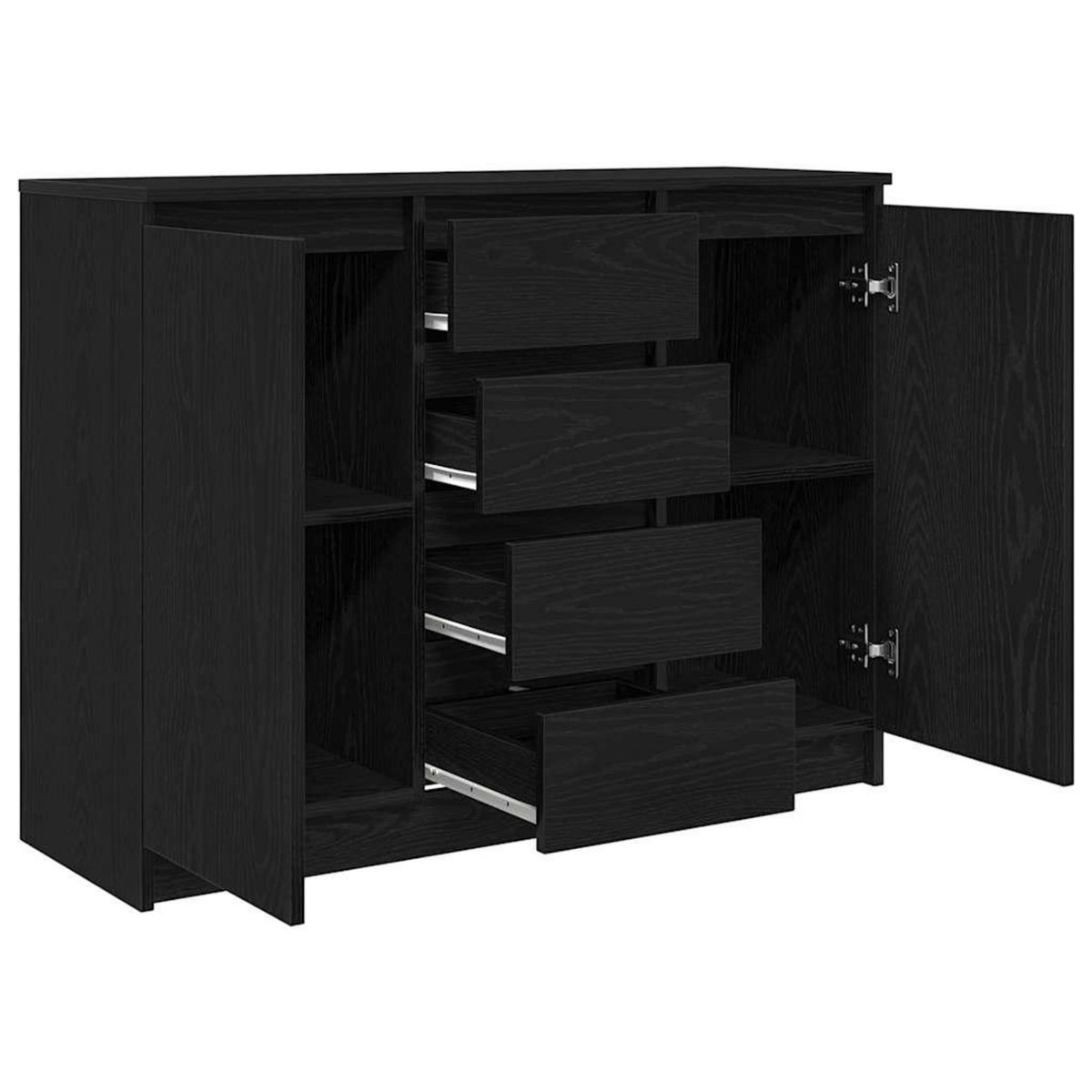VIDAXL Buffet avec tiroirs chene noir 100,5x35x76 cm bois d'ingenierie