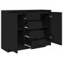 Voir la diapositive 5 : VIDAXL Buffet avec tiroirs chene noir 100,5x35x76 cm bois d'ingenierie