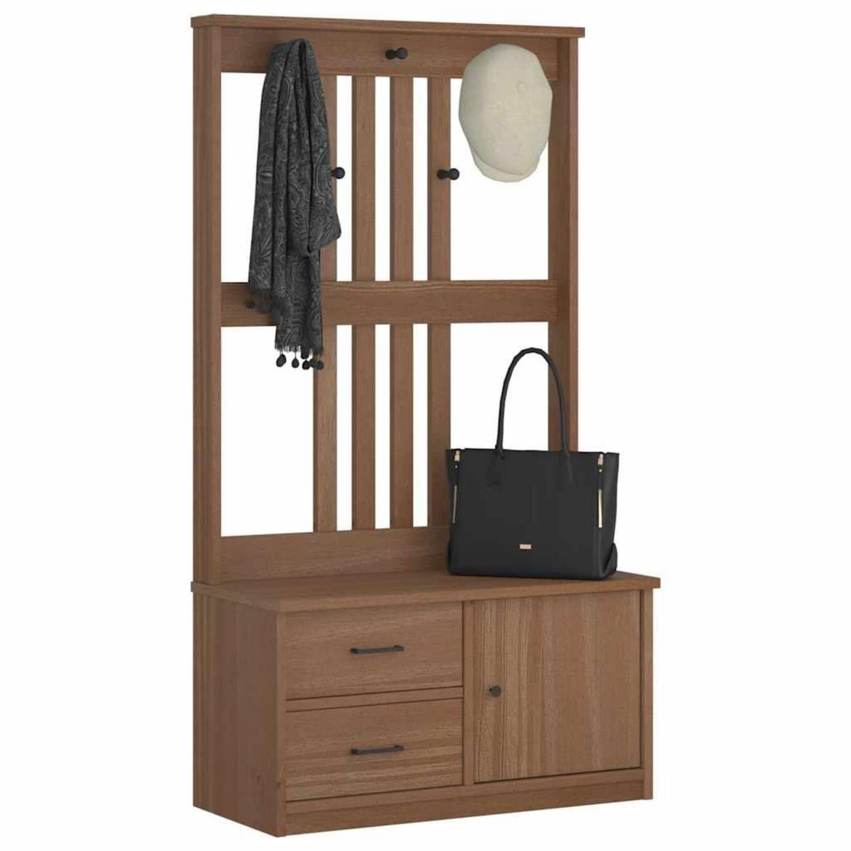 VIDAXL Portemanteau SANDENS 87x40x159,5 cm bois massif pin