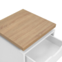 Voir la diapositive 6 : ID MARKET Lot de 2 tables de chevet LUNA à LEDS 1 tiroir avec niche blanc et plateau effet bois