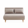 Voir la diapositive 4 : SWEEEK Canapé convertible en tissu - Guesta - 2 places scandinave. pieds bois foncé. beige. banquette. dossier inclinable