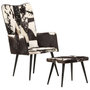 Voir la diapositive 1 : VIDAXL Chaise a oreilles avec repose-pied Noir Cuir veritable