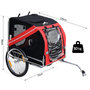 Voir la diapositive 2 : PAWHUT Remorque vélo pour chien animaux pliable 8 réflecteurs drapeau barre attelage inclus acier polyester imperméable max. 30 Kg 130L x 73l x 90H cm rouge