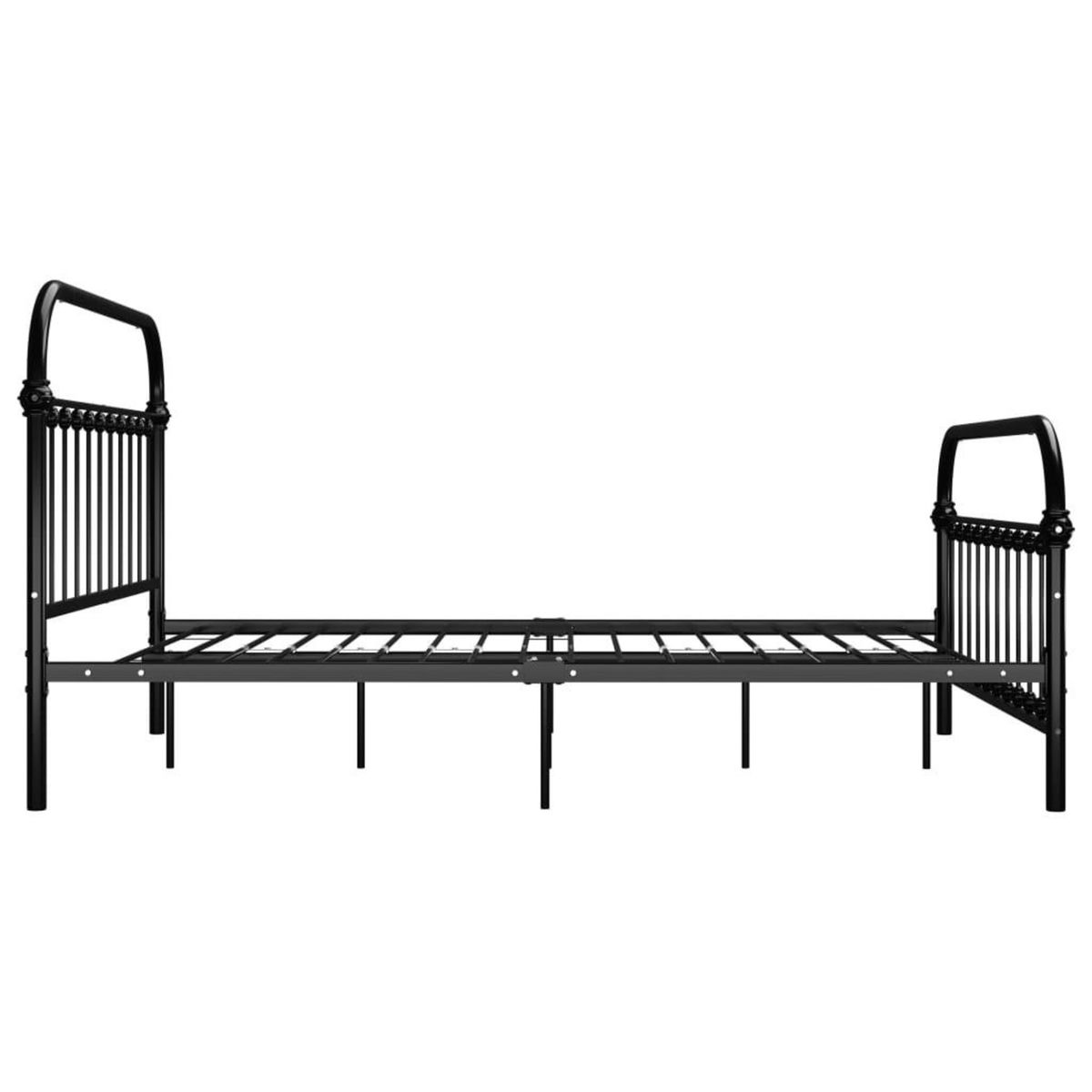VIDAXL Cadre de lit sans matelas et tete de lit noir 140x200 cm metal