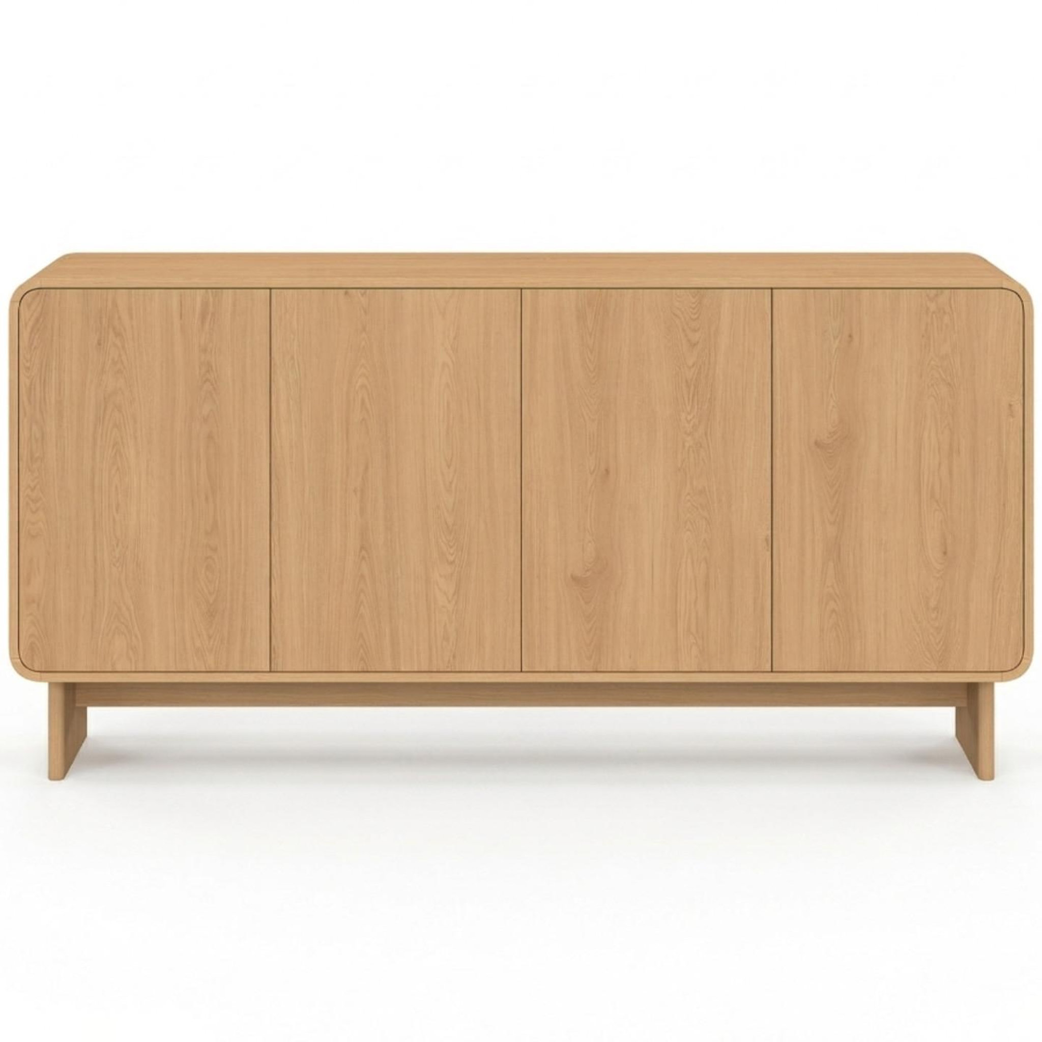 ID MARKET Buffet 160 cm capucine xxl 4 portes façon hêtre design arrondi