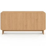 ID MARKET Buffet 160 cm CAPUCINE XXL 4 portes façon hêtre design arrondi
