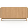 Voir la diapositive 1 : ID MARKET Buffet 160 cm CAPUCINE XXL 4 portes façon hêtre design arrondi