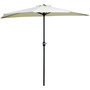 Voir la diapositive 1 : OUTSUNNY Demi parasol - parasol de balcon - ouverture fermeture manivelle - acier polyester haute densité crème