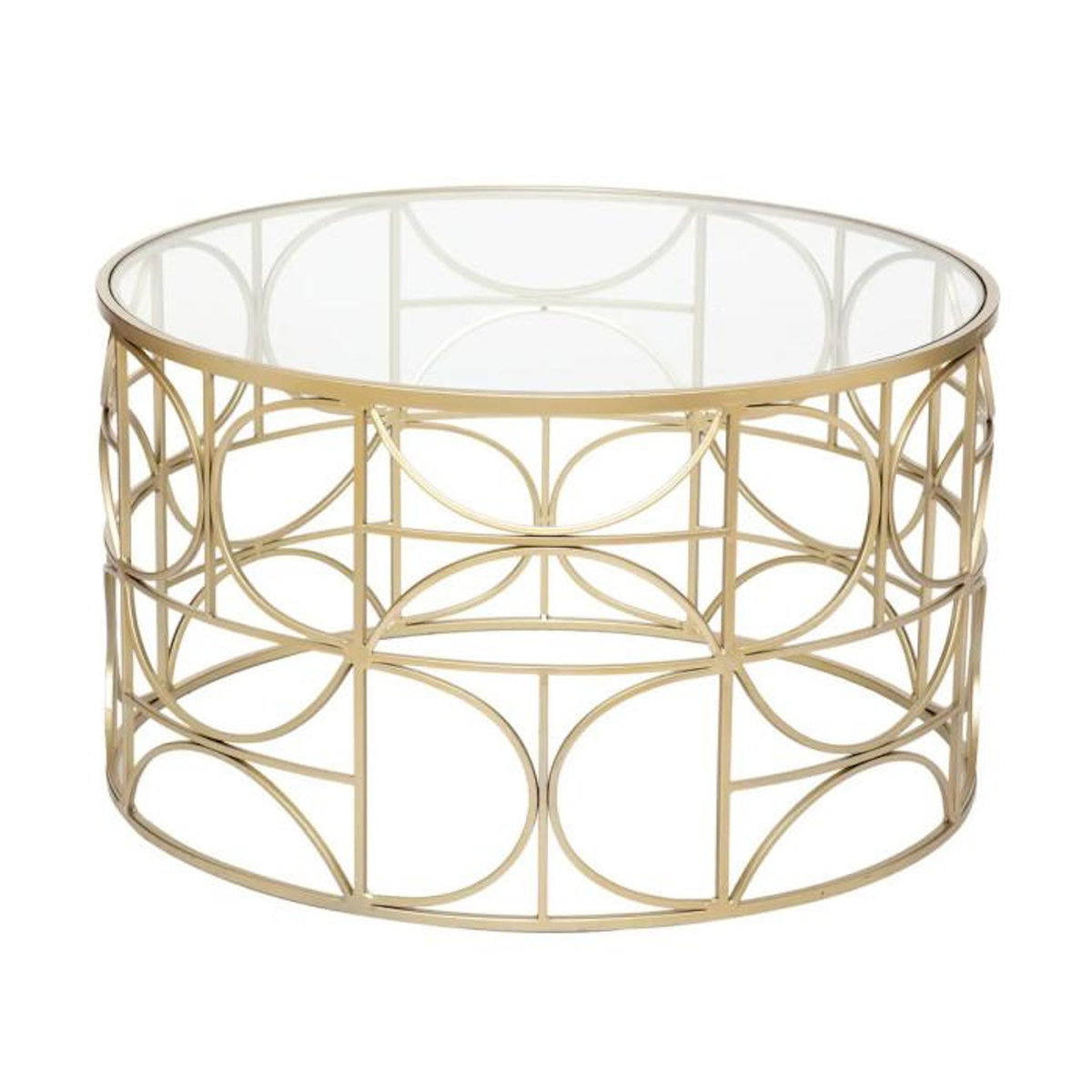 ATMOSPHERA Table Basse Ronde Design  Suite  71cm Or