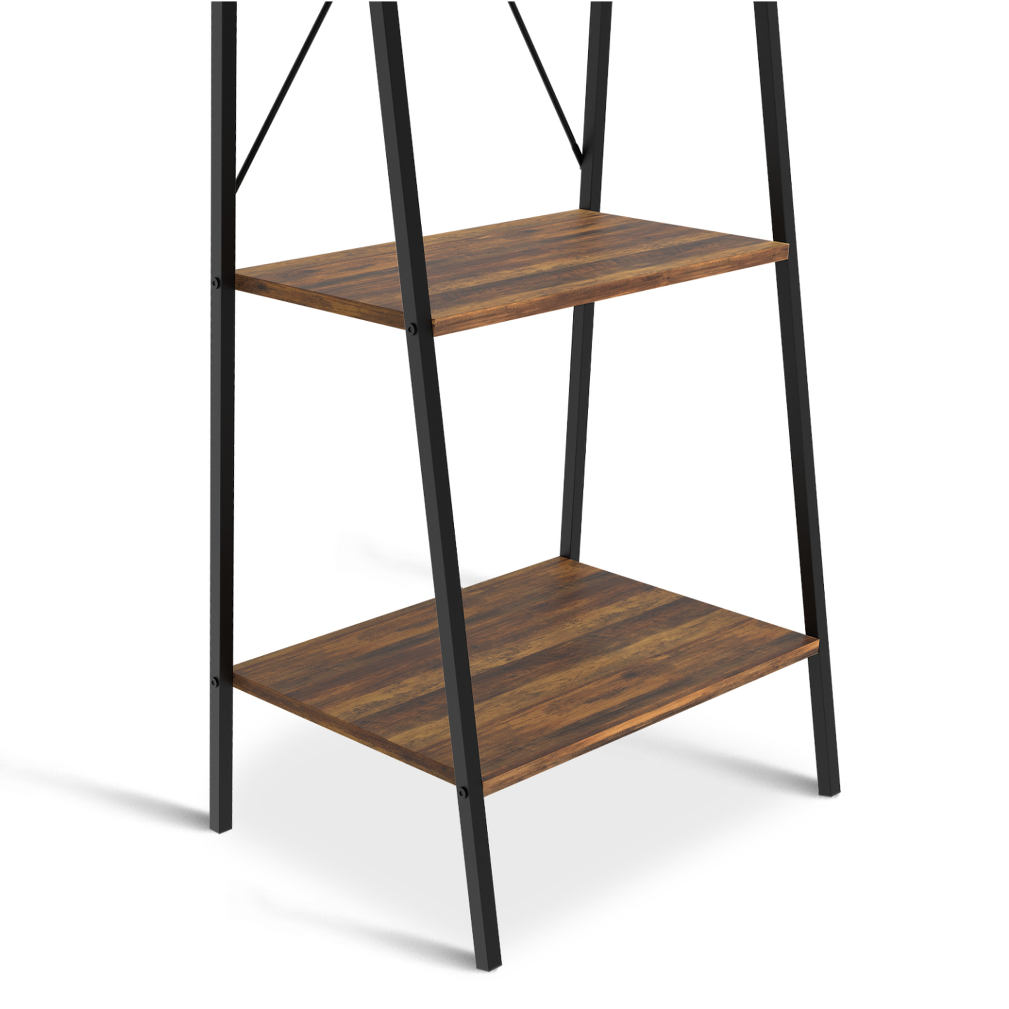 Voir la diapositive 5 : ID MARKET Etagère échelle 4 niveaux hawkins bois foncé design industriel 170 cm