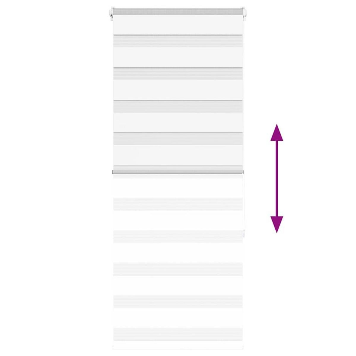 VIDAXL Store zebre blanc 60x150 cm largeur du tissu 55,9 cm polyester