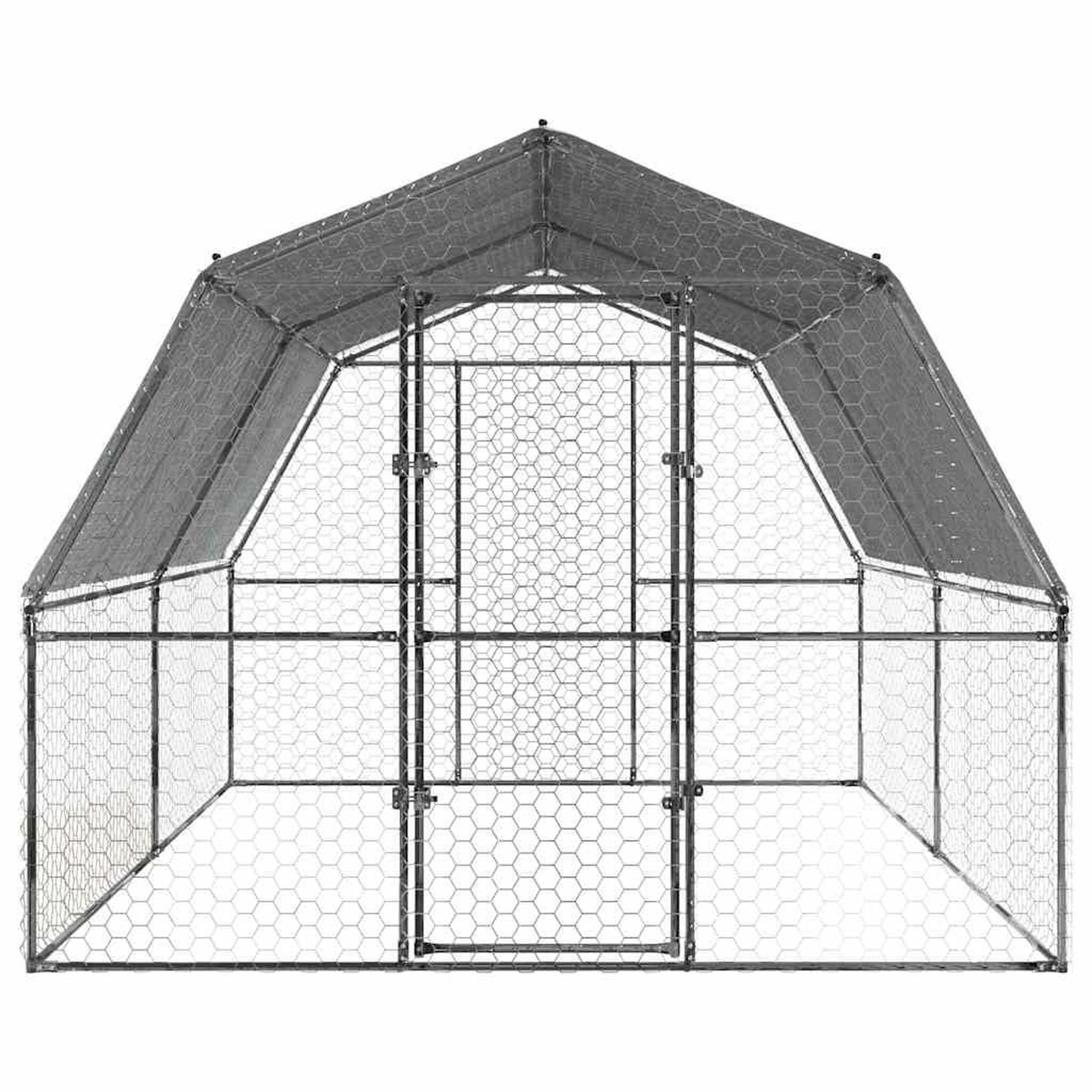 Voir la diapositive 4 : VIDAXL Cage a poules avec toit et porte argente acier galvanise