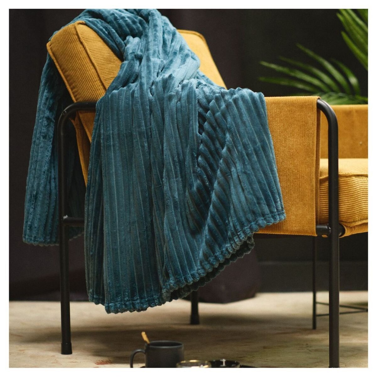 TODAY Plaid côtelé uni 