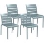 Voir la diapositive 1 : OUTSUNNY Lot de 4 chaises de jardin empilables avec assise et dossier à lattes gris