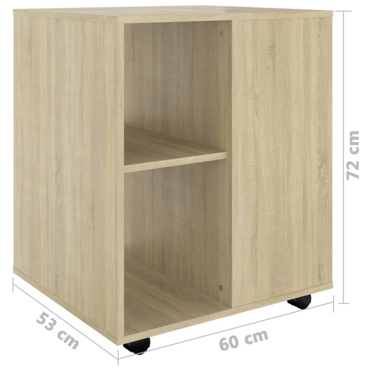 VIDAXL Armoire a roulettes Chene Sonoma 60x53x72 cm Bois d'ingenierie
