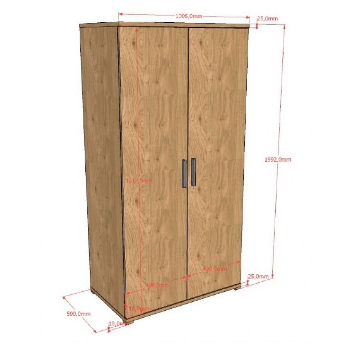 Vipack Armoire SAM 2 portes - Espace de rangement