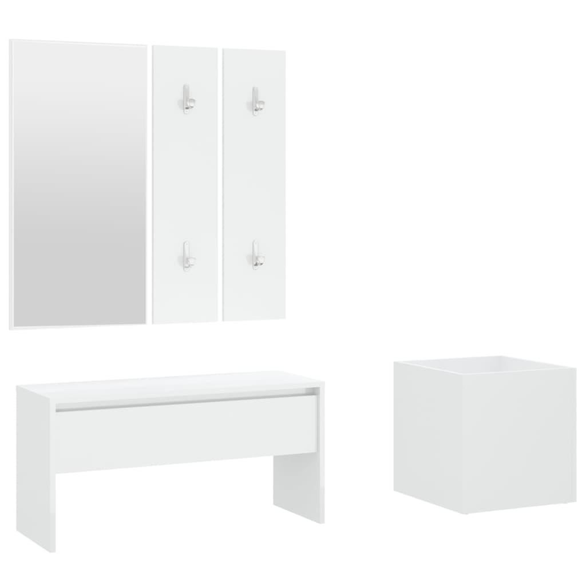 Voir la diapositive 2 : VIDAXL Ensemble de meubles de couloir Blanc Bois d'ingenierie