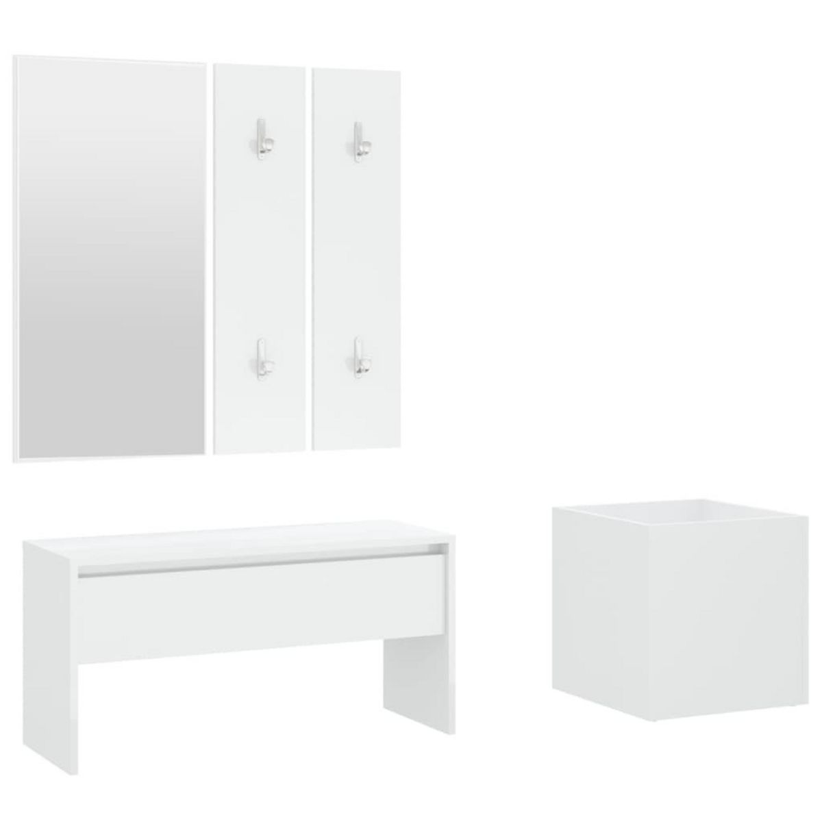 VIDAXL Ensemble de meubles de couloir Blanc Bois d'ingenierie