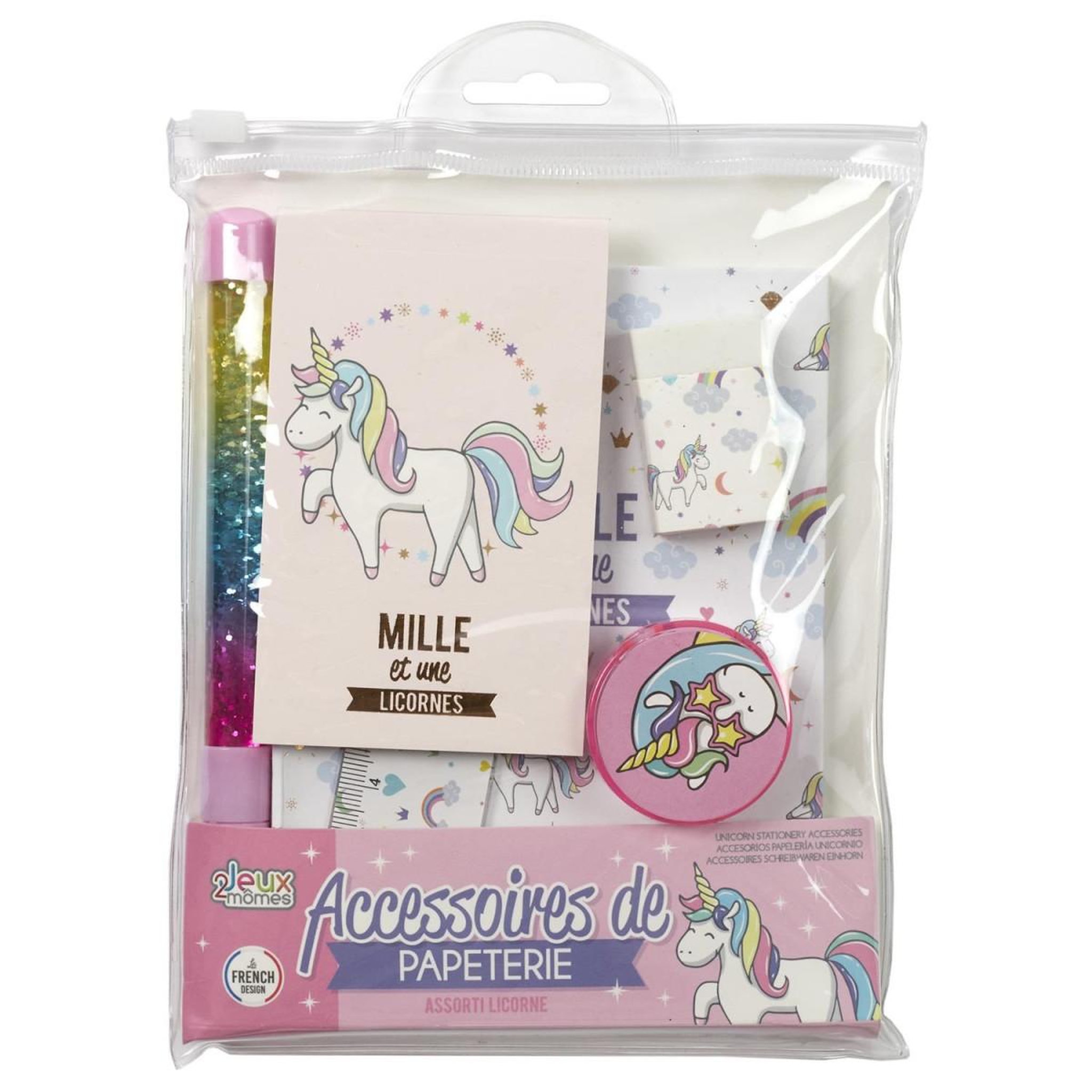 Voir la diapositive 4 : Jeux 2 momes Accessoires de papeterie  licorne  15cm blanc & rose