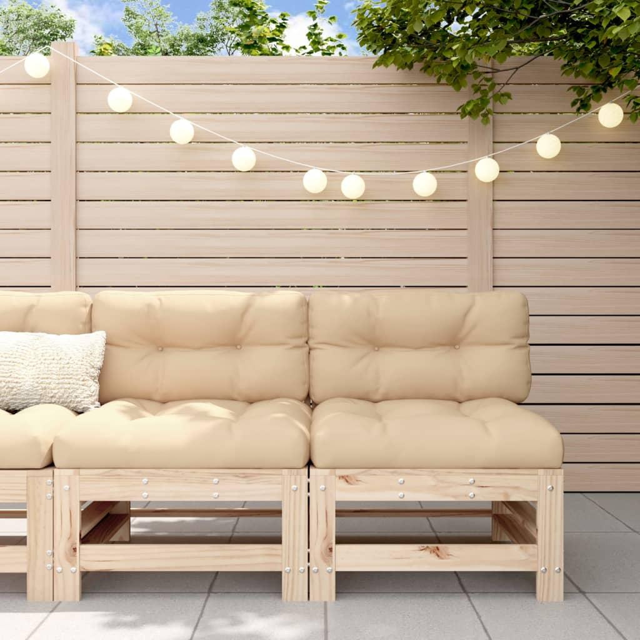 VIDAXL Canapes centraux avec coussins 2 pcs bois de pin massif