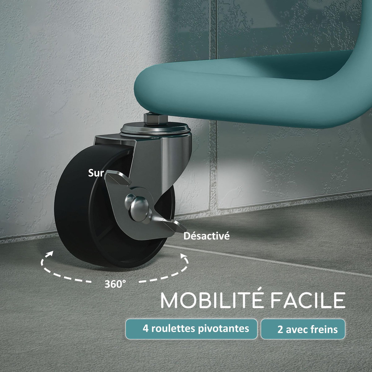 HOMCOM Desserte de cuisine - 3 étagères avec rebords - 4 crochets, 3 pots suspendus - acier ABS