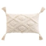 Paris Prix Coussin Déco Tufté à Pompons  Inca  30x50cm Beige