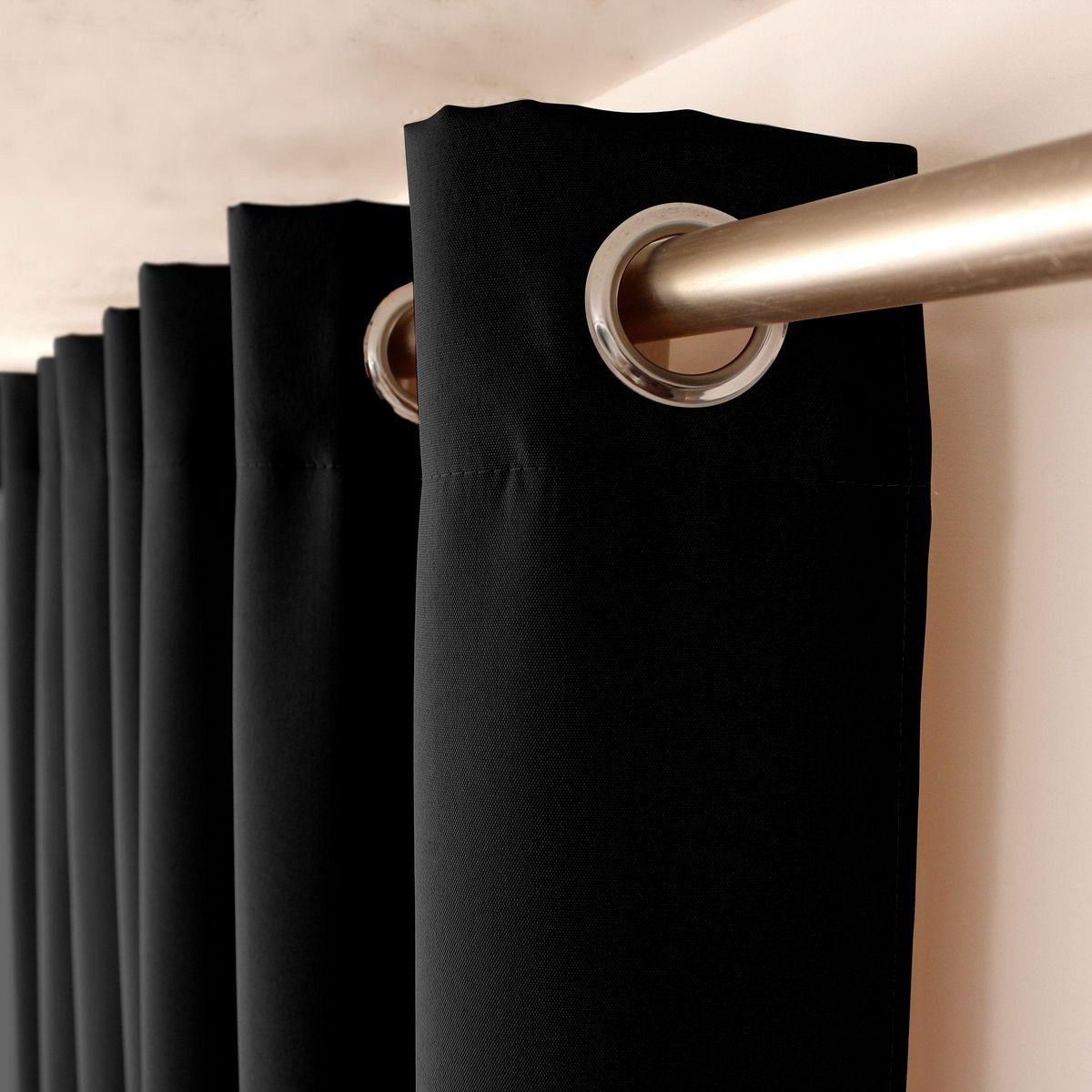 TOILINUX Lot de 2 Rideaux uni avec œillets