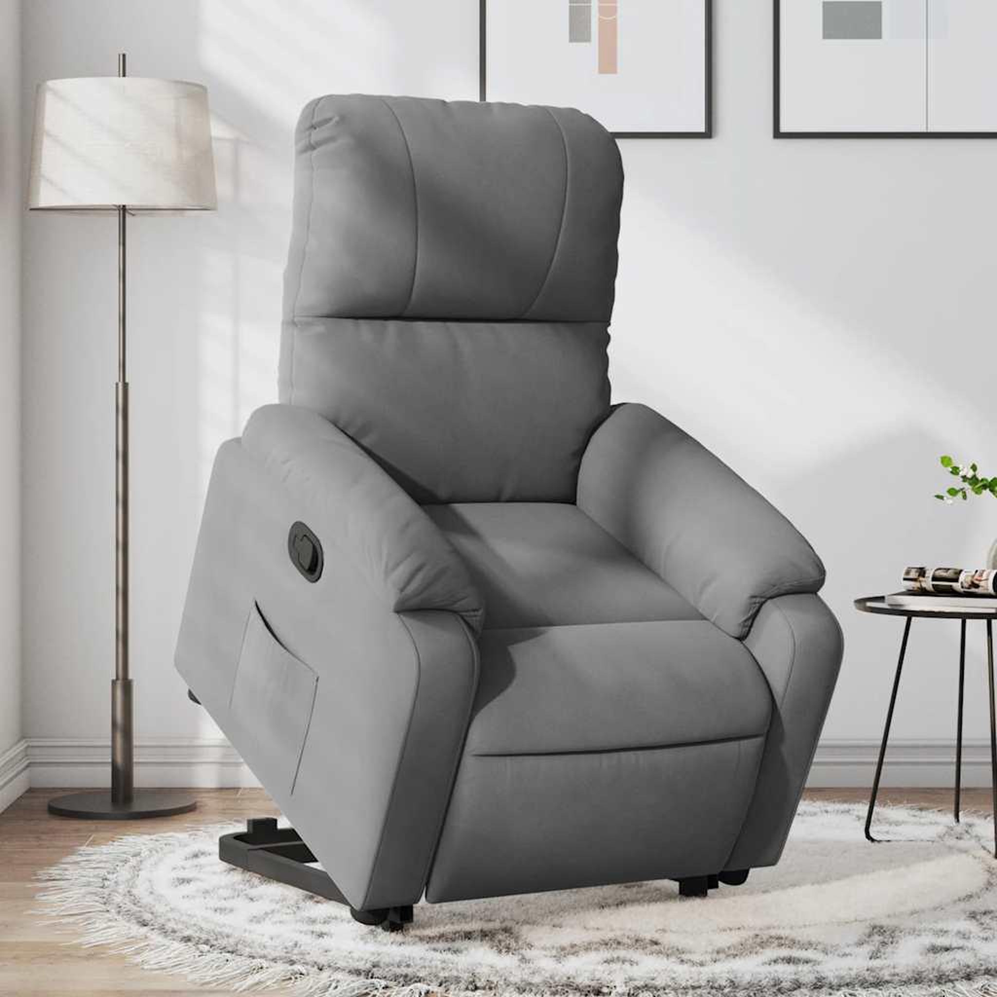 VIDAXL Fauteuil inclinable gris fonce tissu microfibre