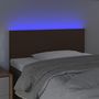Voir la diapositive 3 : VIDAXL Tete de lit a LED Marron Fonce 100x5x78/88 cm Tissu
