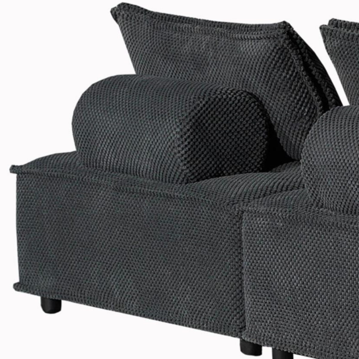 CONCEPT USINE Canapé d'angle 4 places gris foncé STAVA