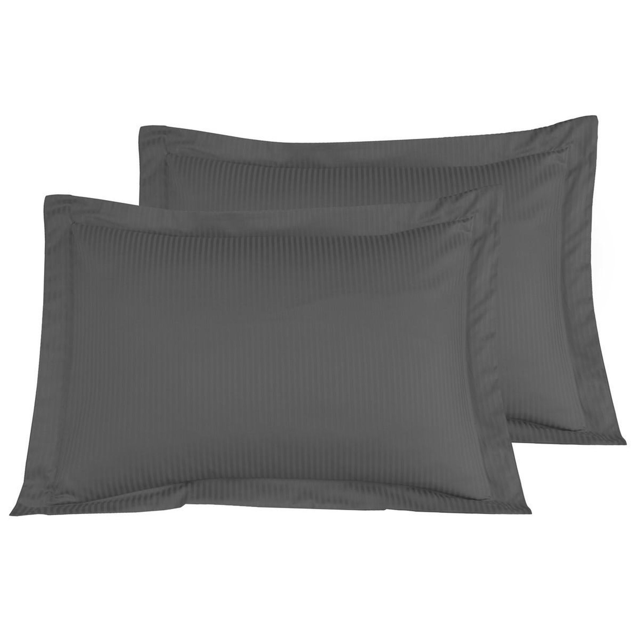 Voir la diapositive 1 : Sensei Maison Lot de 2 taies d'oreiller rayées en satin de coton 120 fils VERSALUXE