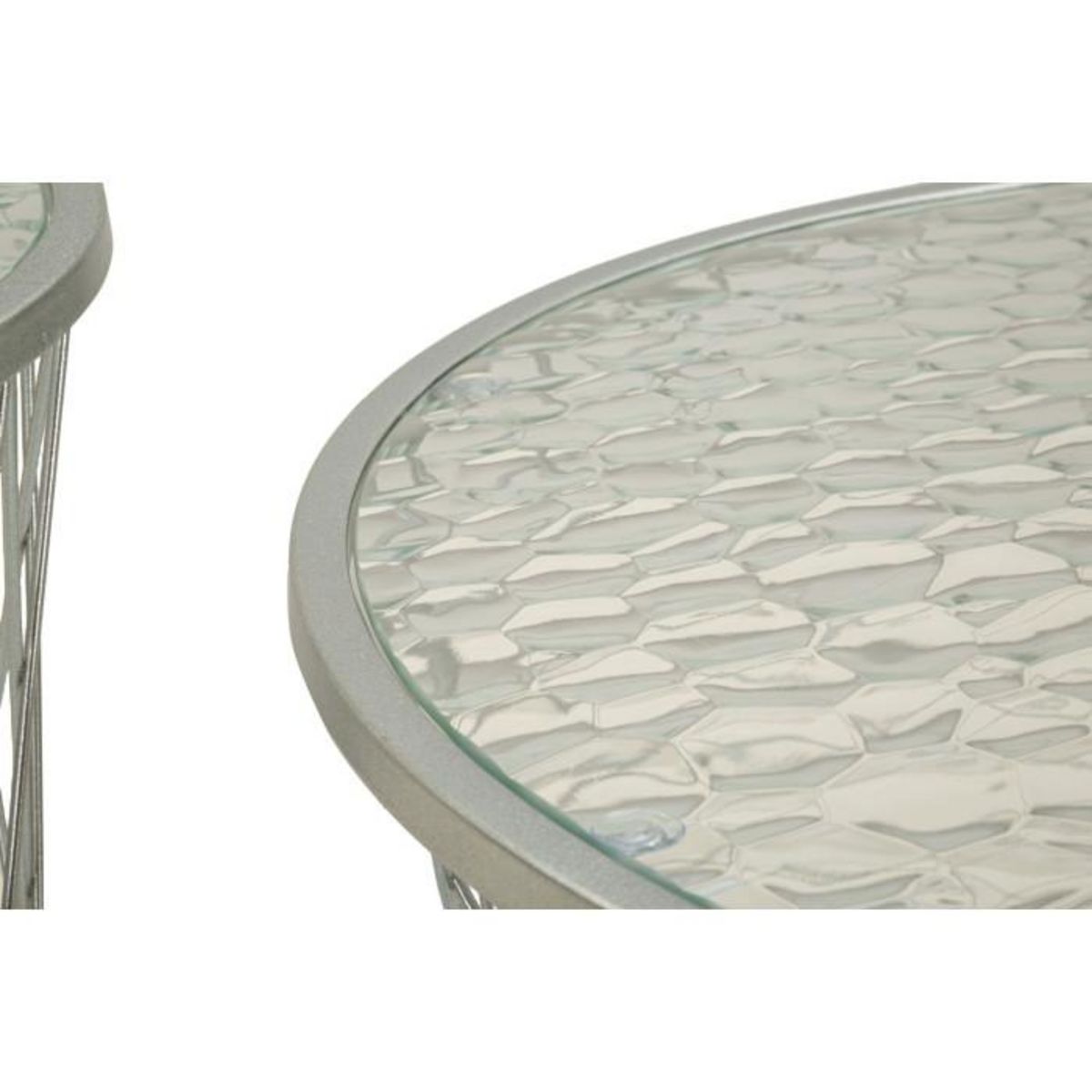 Paris Prix Lot de 4 Tables d'Appoint Design  Noah  70cm Argent