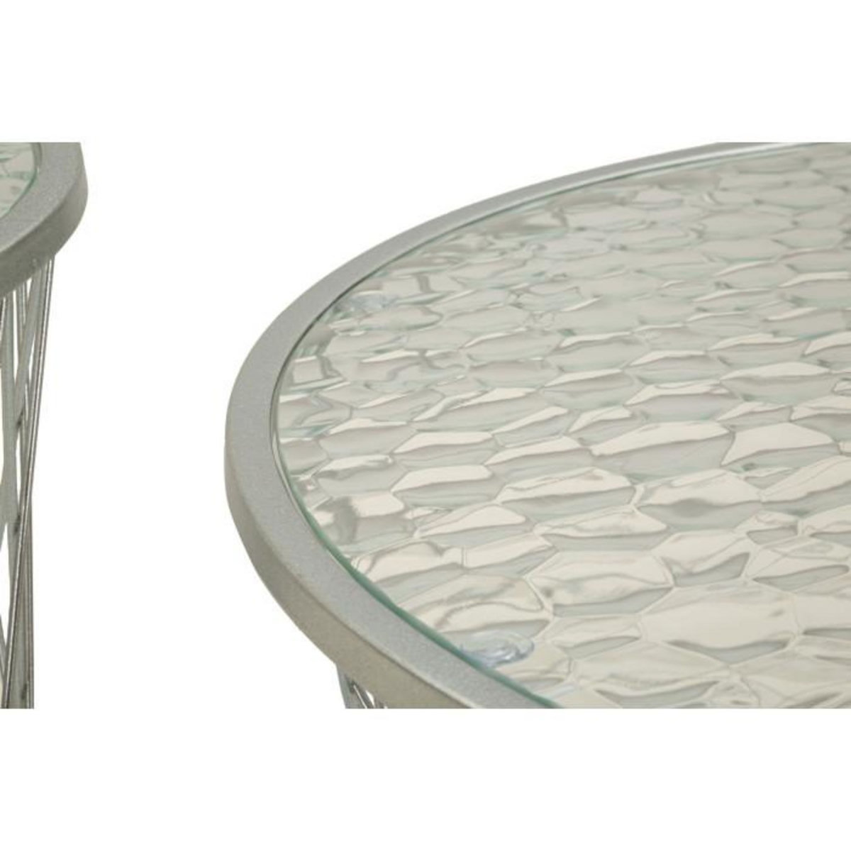 Paris Prix Lot de 4 Tables d'Appoint Design  Noah  70cm Argent