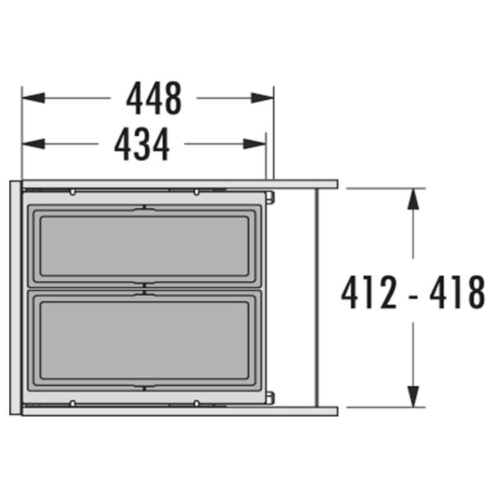 Voir la diapositive 5 : HAILO Poubelle de cuisine tri sélectif 2 bacs encastrable 38l (21+17) hailo cargo