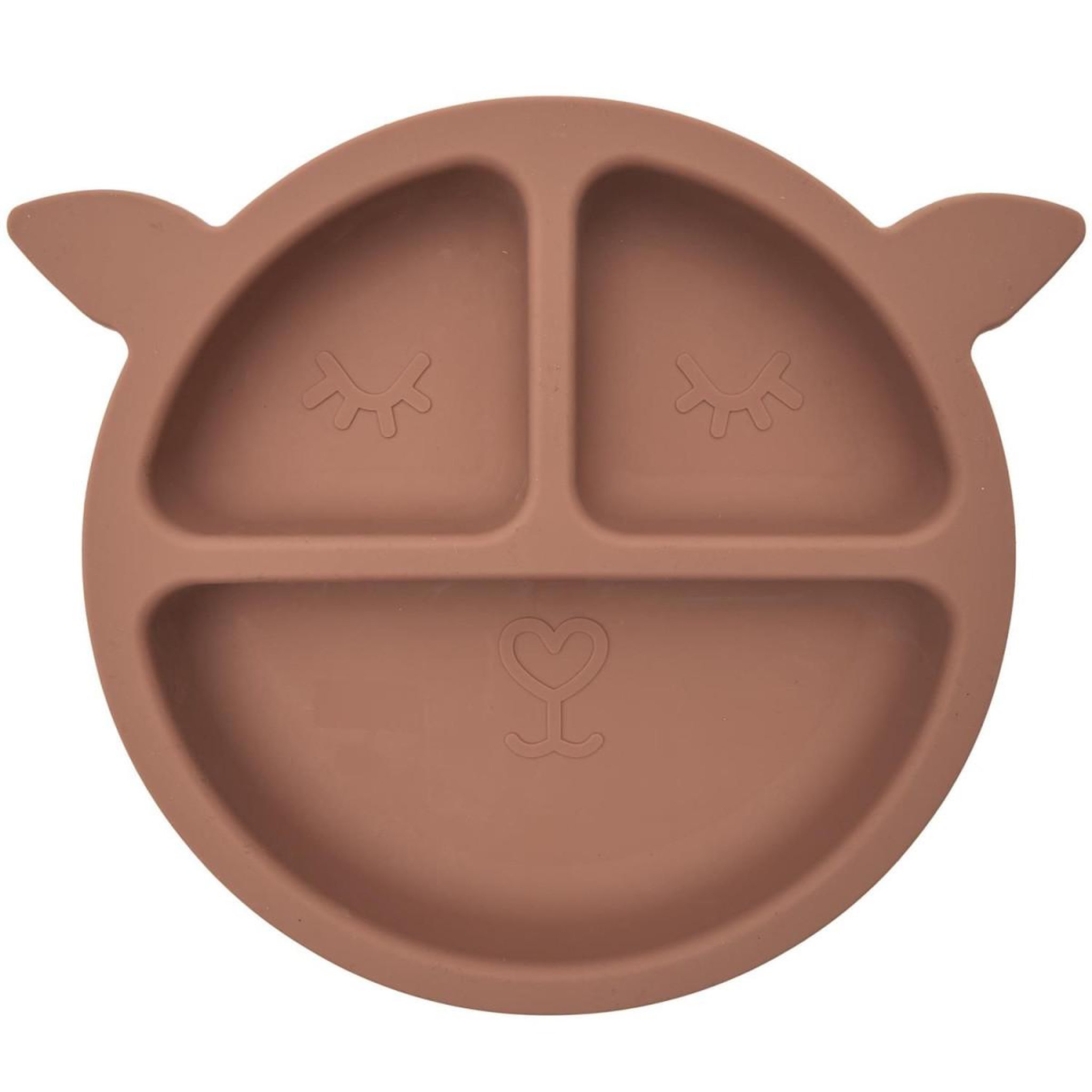 Tom & Zoé Assiette bébé en silicone  biche  23cm rose