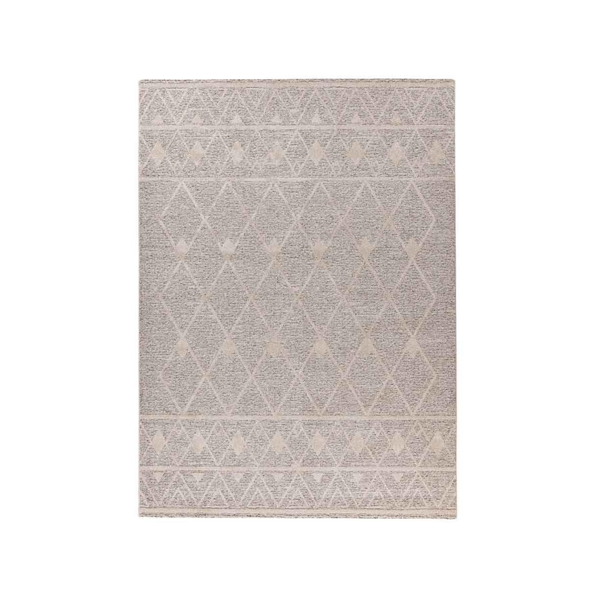 Voir la diapositive 1 : Paris Prix Tapis Tissé Géométrique  Rhombus  Beige & Marron