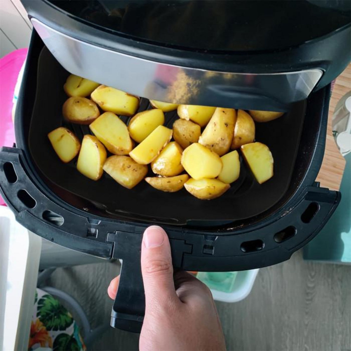 Paris Prix Moule Cuisson en Silicone  Air Fryer  19cm Noir