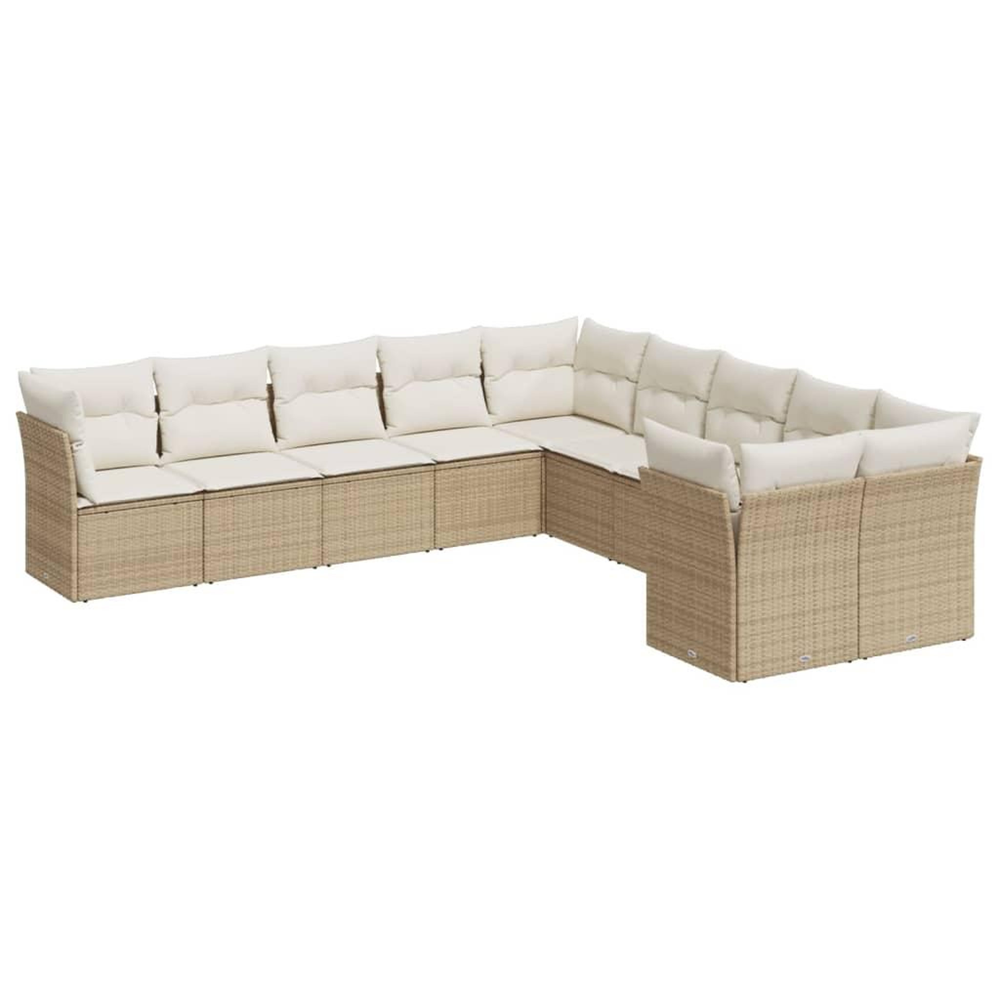 Voir la diapositive 2 : VIDAXL Salon de jardin avec coussins 10 pcs beige resine tressee