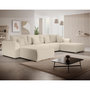 Voir la diapositive 2 : BEST MOBILIER Gabriel - canapé panoramique en u 7 places convertible avec coffre en tissu texturé