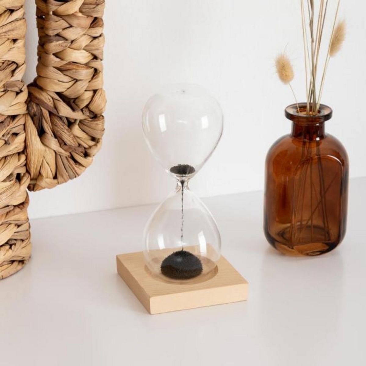 ATMOSPHERA Sablier Déco  Magnétique  15cm Noir