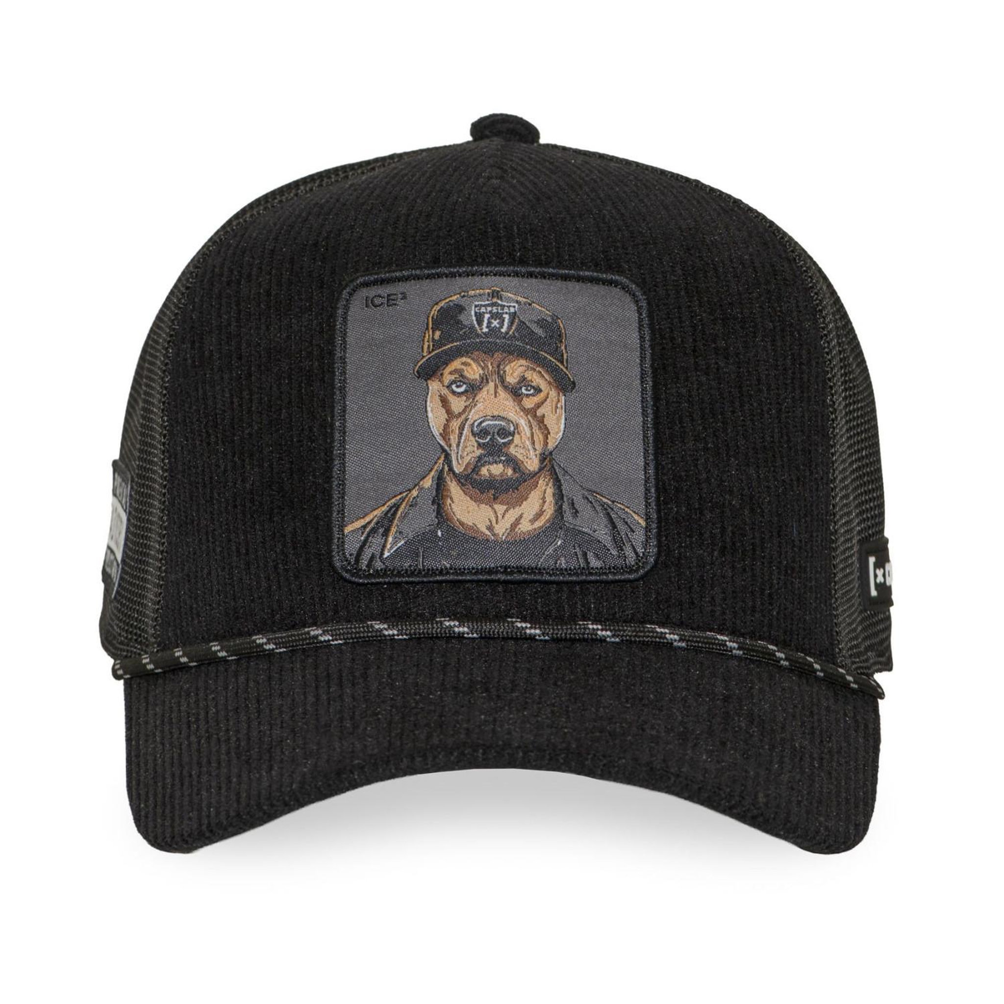 Voir la diapositive 2 : CAPSLAB Casquette trucker premium avec filet et patch Bad Dog