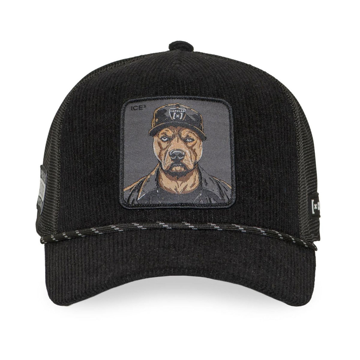 CAPSLAB Casquette trucker premium avec filet et patch Bad Dog