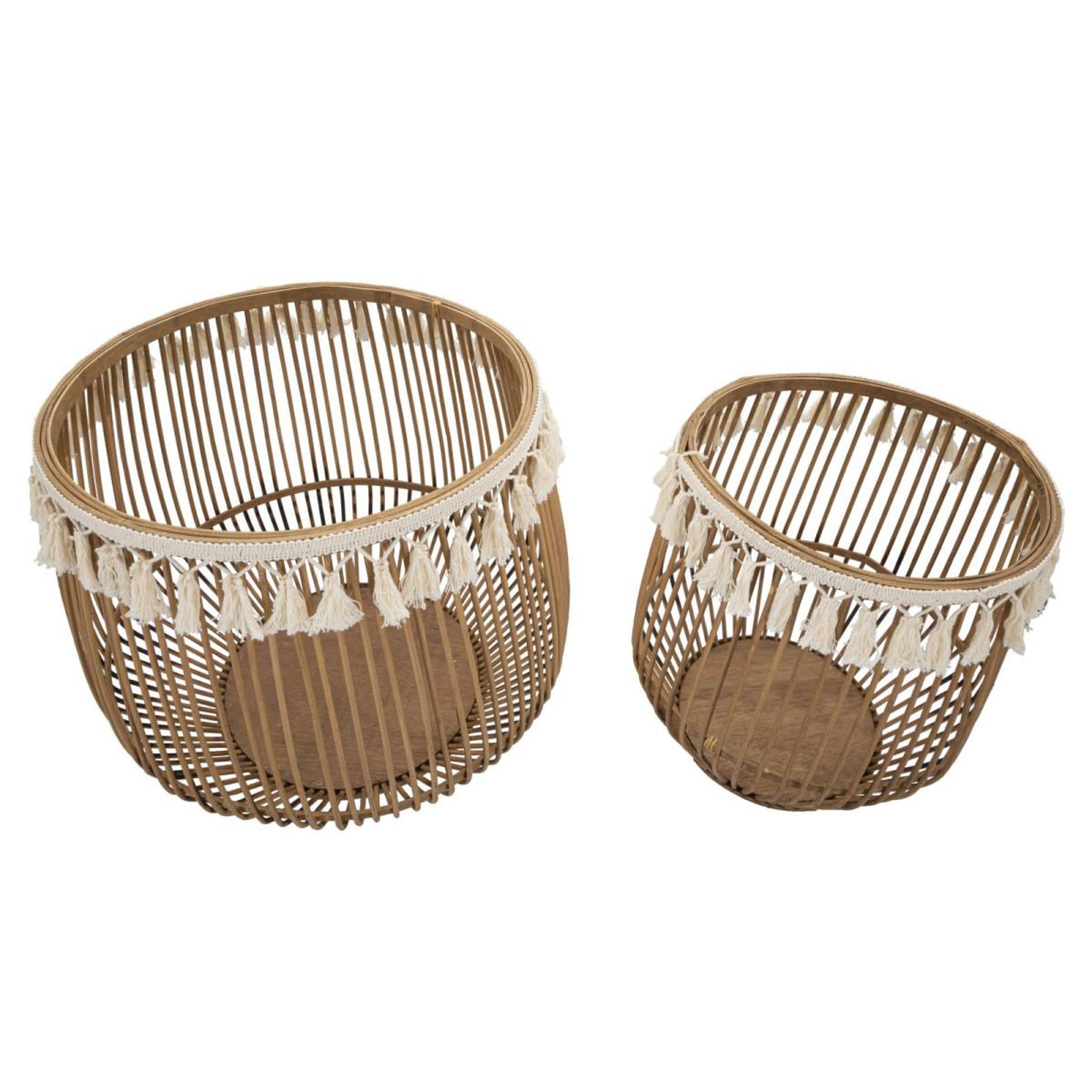 Voir la diapositive 2 : Paris Prix Lot de 2 paniers déco  fuji  47cm naturel